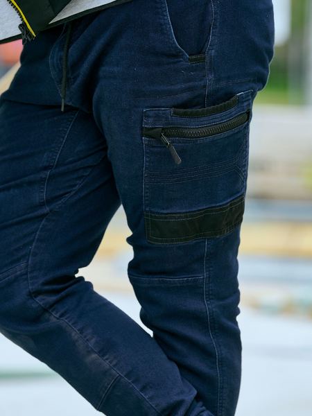 Bisley Flx and Move Stretch Denim Cargo Cuffed Pants