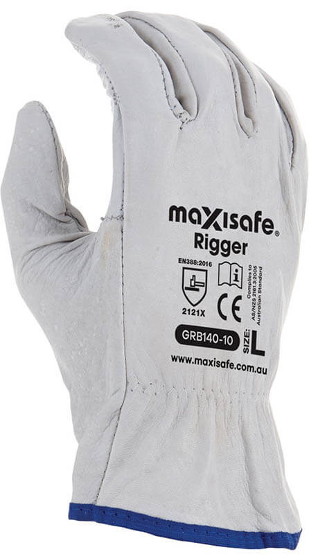 GRB140 - Maxisafe Natural Full-Grain Leather Rigger Glove