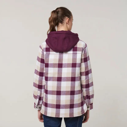Y08748 - Hard Yakka Women's Quilted Shacket - Potent Purple
