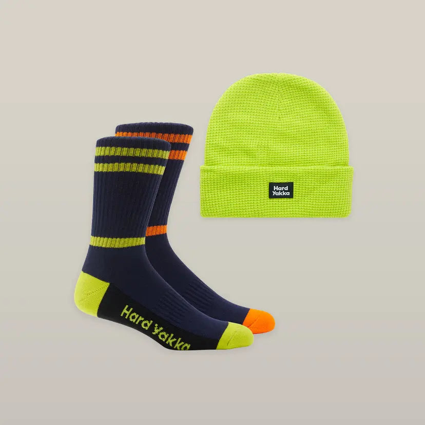 Y20110 - Hard Yakka Men's Sock Beanie Bundle