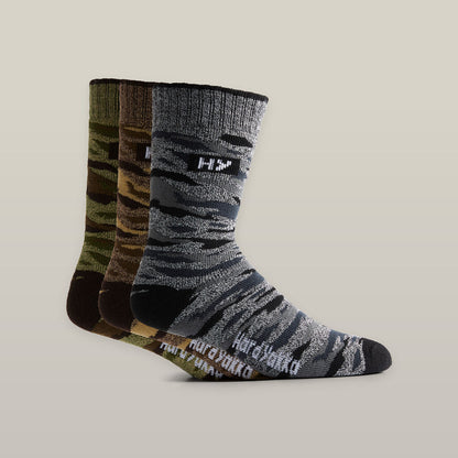Y22943 - Hard Yakka Camo 3pk Socks & Beanie